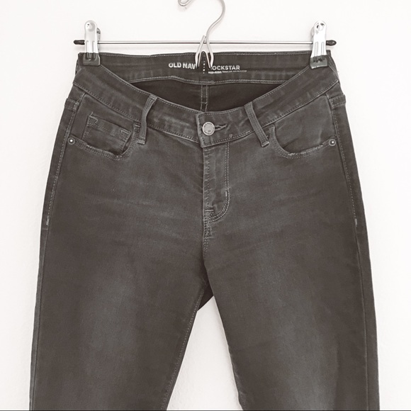 Old Navy Rockstar Mid Rise Jeans Black Size 0 - Picture 2 of 8
